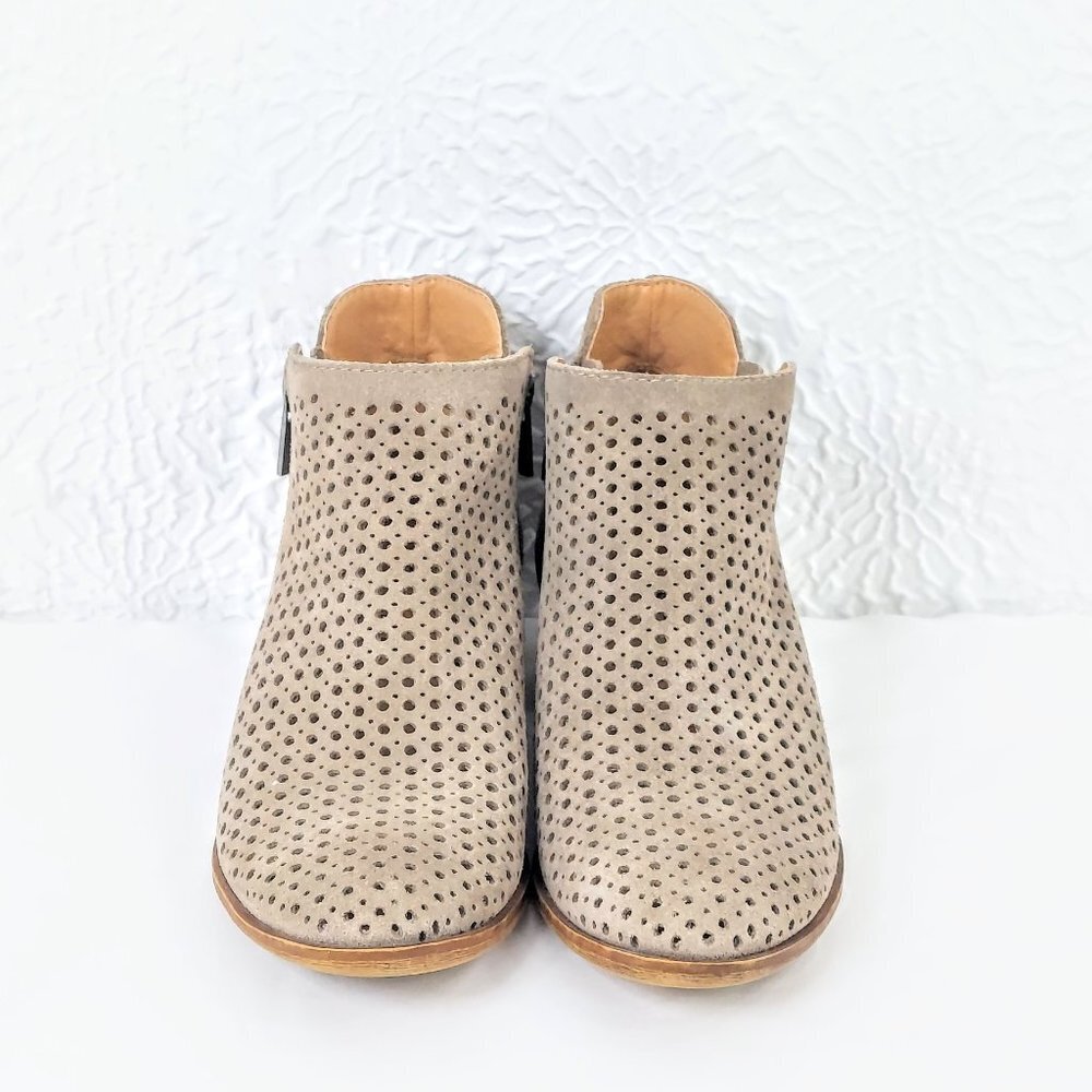 Lucky Brand Bayley2 Suede Perforated Ankle Bootie - Picture 2 of 7